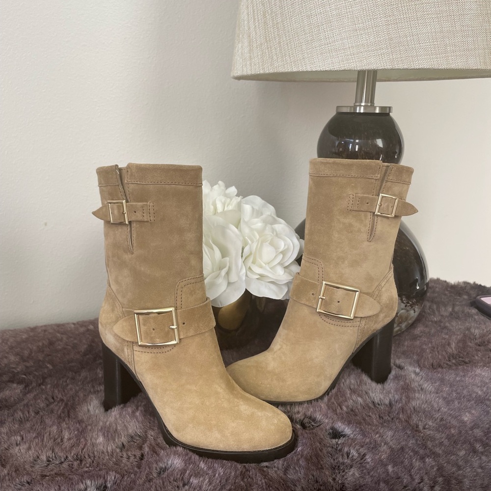 Jimmy Choo Suede Biker Buckle Booties New!!!